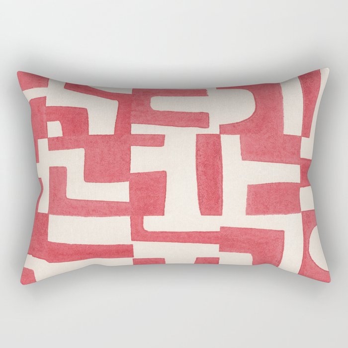 Red Puzzle Rectangular Pillow Gallery Image 2