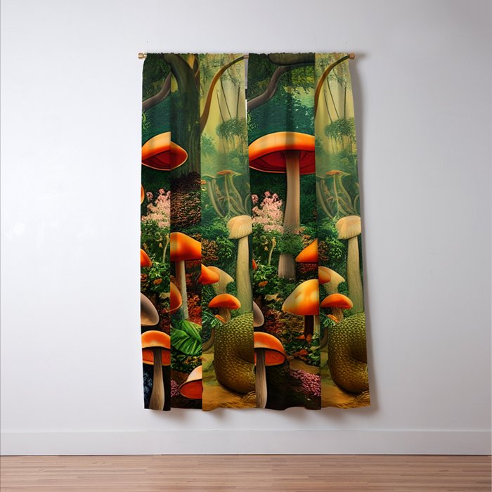 Brirsuris - The Valley of Mushrooms Window Curtain Gallery Image 3