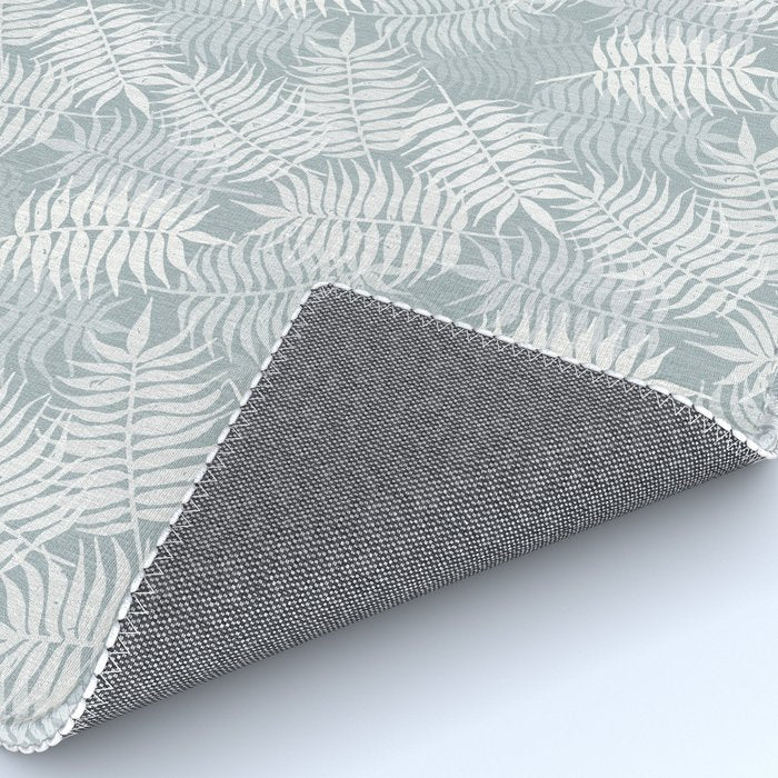 Palm leaves . Coastal blue Rug Gallery Image 4
