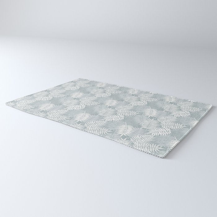 Palm leaves . Coastal blue Rug Gallery Image 3