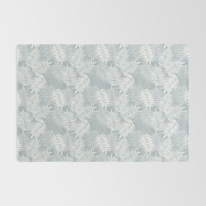 Palm leaves . Coastal blue Rug Gallery Image 2