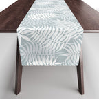 Palm leaves . Coastal blue Table Runner Gallery Image 1