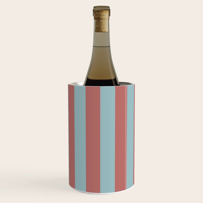 Dusty Pink Greyish Blue Stripe Wine Chiller Gallery Image 2