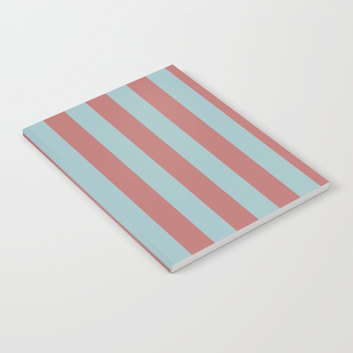 Dusty Pink Greyish Blue Stripe Notebook Gallery Image 2