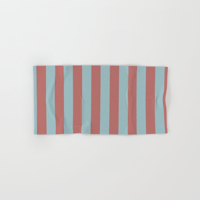Dusty Pink Greyish Blue Stripe Bath Towel Gallery Image 1