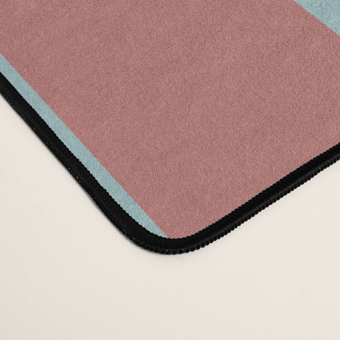 Dusty Pink Greyish Blue Stripe Desk Mat Gallery Image 4