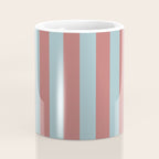 Dusty Pink Greyish Blue Stripe Coffee Mug Gallery Image 4