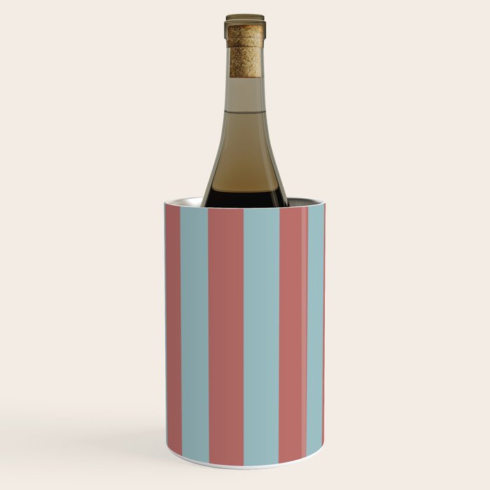 Dusty Pink Greyish Blue Stripe Wine Chiller Gallery Image 1