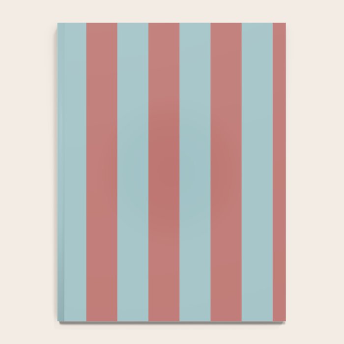 Dusty Pink Greyish Blue Stripe Notebook Gallery Image 4