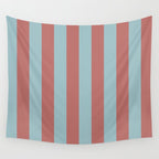 Dusty Pink Greyish Blue Stripe Wall Tapestry Gallery Image 4