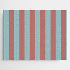 Dusty Pink Greyish Blue Stripe Jigsaw Puzzle Gallery Image 1