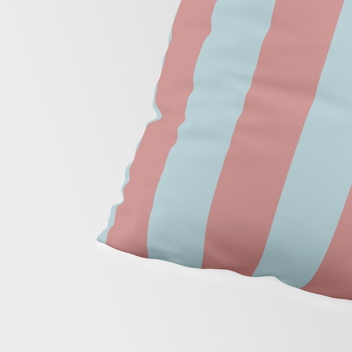 Dusty Pink Greyish Blue Stripe Pillow Sham Gallery Image 4