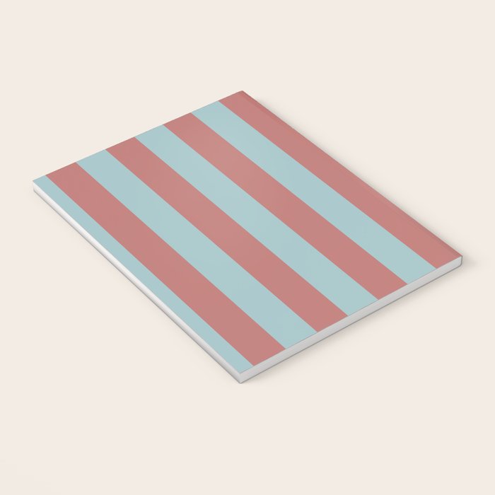 Dusty Pink Greyish Blue Stripe Notebook Gallery Image 3