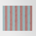 Dusty Pink Greyish Blue Stripe Throw Blanket Gallery Image 2