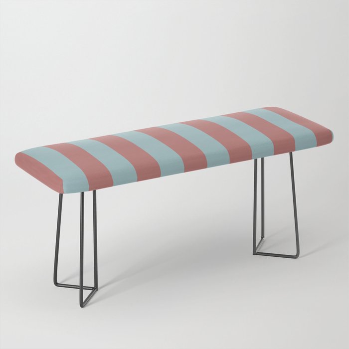 Dusty Pink Greyish Blue Stripe Bench Gallery Image 1