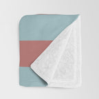 Dusty Pink Greyish Blue Stripe Throw Blanket Gallery Image 3
