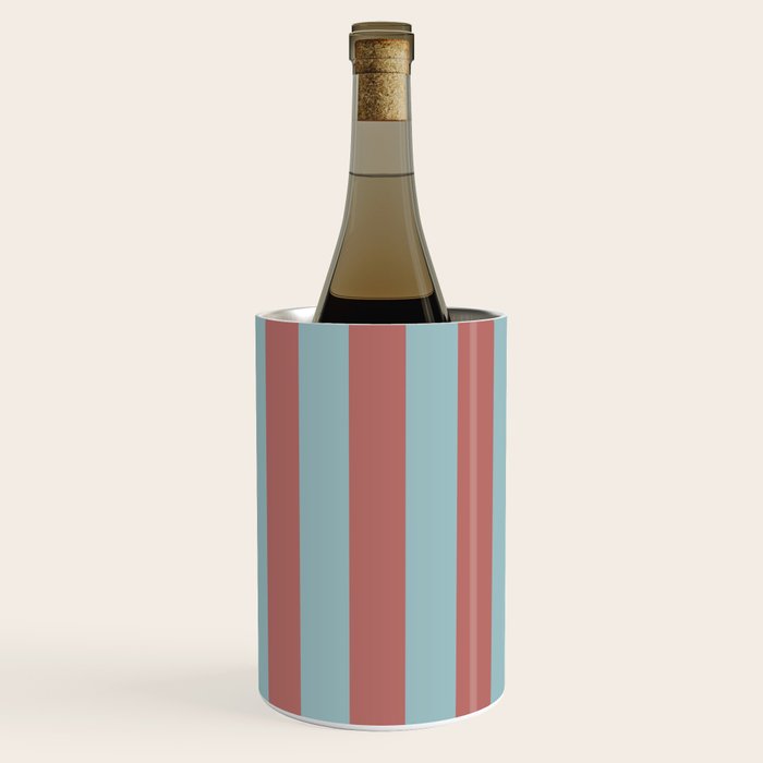 Dusty Pink Greyish Blue Stripe Wine Chiller Gallery Image 3