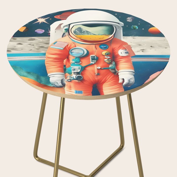 The Outsider Syndrome, Astronaut Space Travel Galaxy Surrealism, Individuality Blush Photography Plants Mars Moon Eclectic Concept Side Table Gallery Image 2