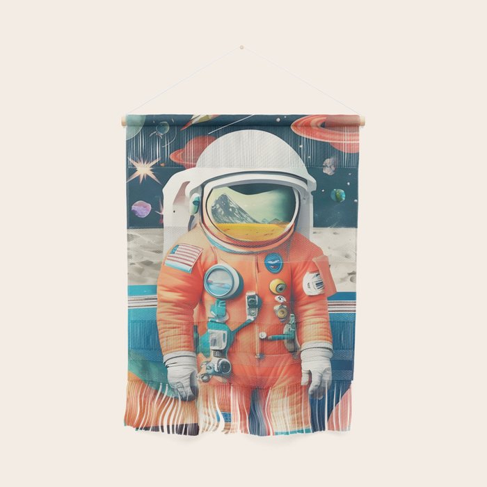 The Outsider Syndrome, Astronaut Space Travel Galaxy Surrealism, Individuality Blush Photography Plants Mars Moon Eclectic Concept Wall Hanging Gallery Image 1