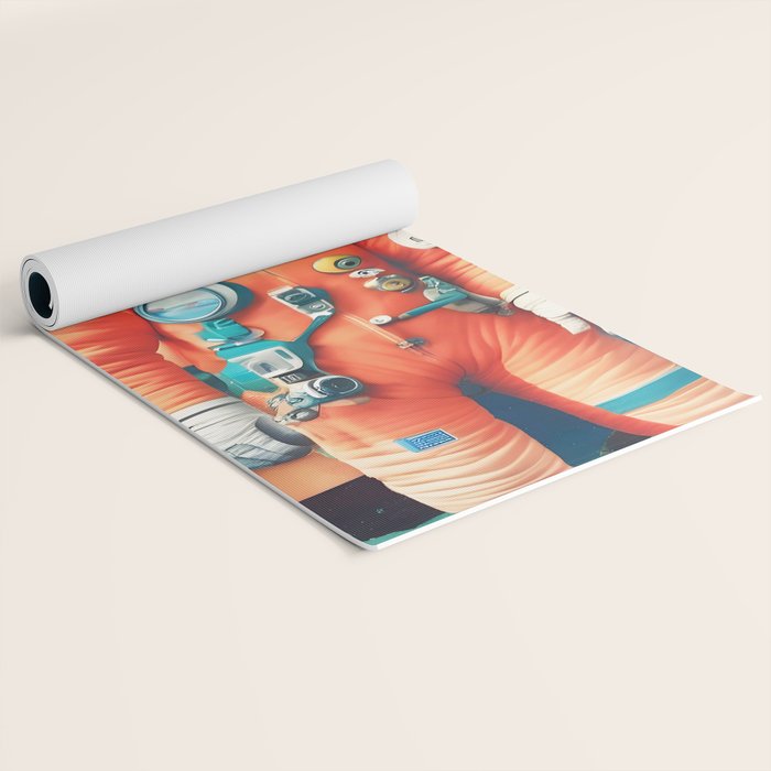 The Outsider Syndrome, Astronaut Space Travel Galaxy Surrealism, Individuality Blush Photography Plants Mars Moon Eclectic Concept Yoga Mat Gallery Image 2