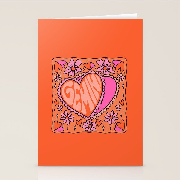 Gemini Heart Stationery Card Gallery Image 2