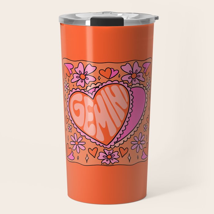 Gemini Heart Travel Mug Gallery Image 1