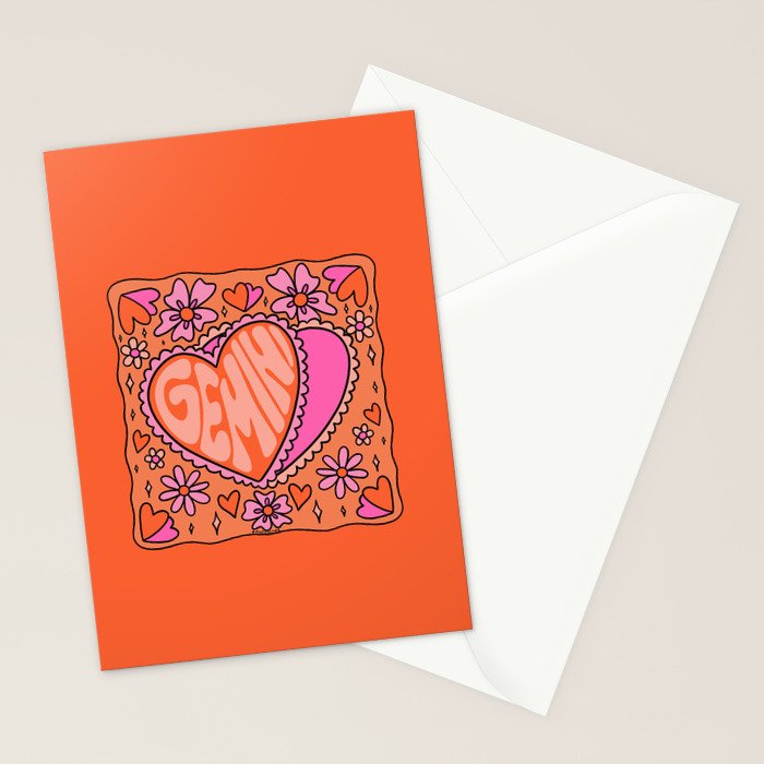Gemini Heart Stationery Card Gallery Image 2
