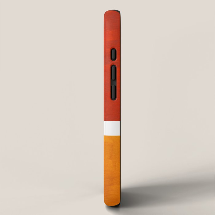 Burnt Orange Yellow Ochre Mid Century Modern Abstract Minimalist Rothko Color Field Squares iPhone Case Gallery Image 2