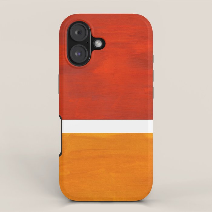 Burnt Orange Yellow Ochre Mid Century Modern Abstract Minimalist Rothko Color Field Squares iPhone Case Gallery Image 1
