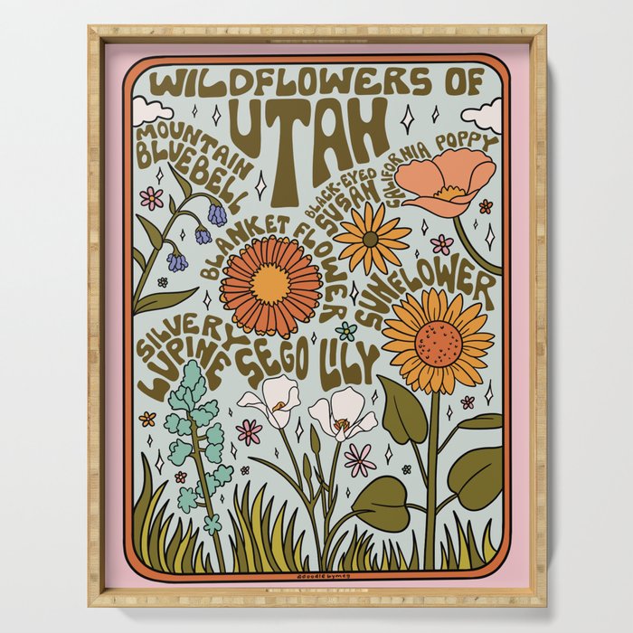 Utah Wildflowers Serving Tray Gallery Image 1