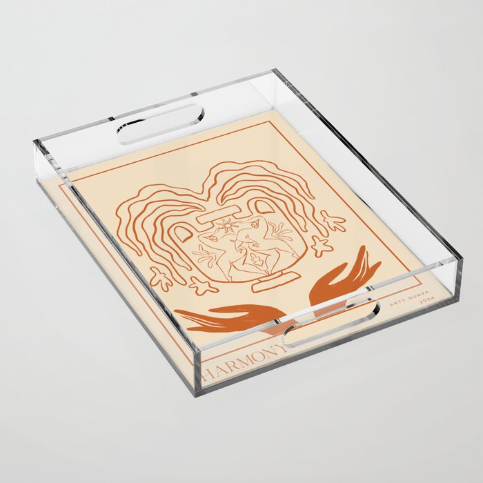 Harmony Line Art Acrylic Tray Gallery Image 1