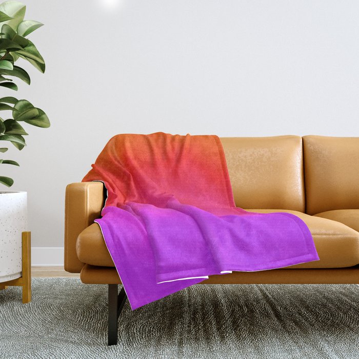Gradient orange red violet Throw Blanket Gallery Image 1
