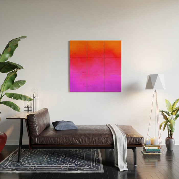 Gradient orange red violet Wood Wall Art Gallery Image 2