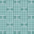 Mid Century Modern Woven Link Pattern in Teal Coffee Mug Gallery Image 2