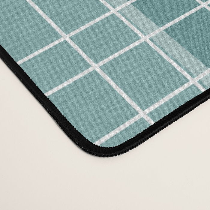 Mid Century Modern Woven Link Pattern in Teal Desk Mat Gallery Image 4
