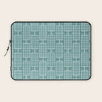 Mid Century Modern Woven Link Pattern in Teal Laptop Sleeve Gallery Image 1
