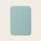 Mid Century Modern Woven Link Pattern in Teal Bath Mat Gallery Image 1