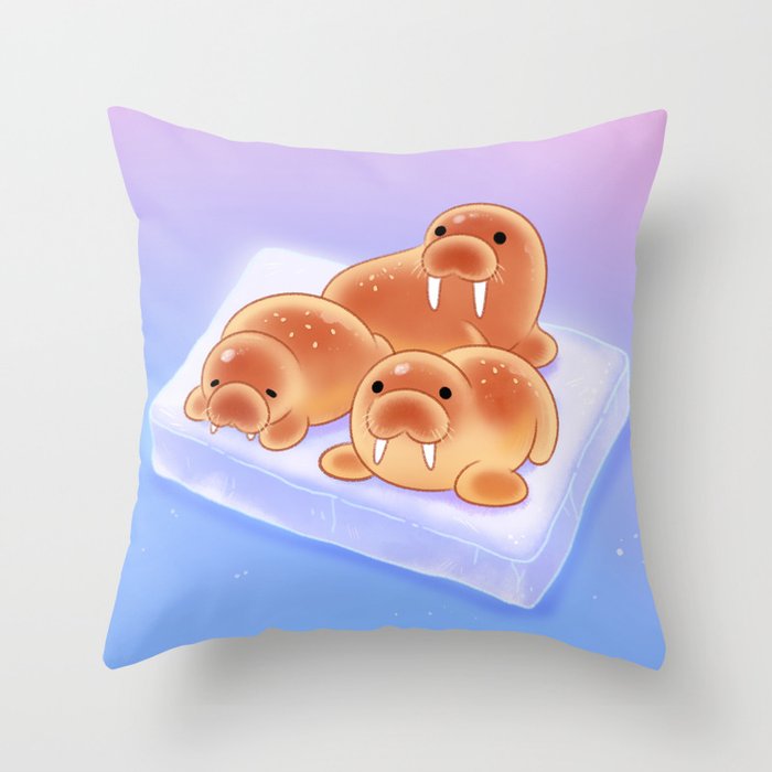 Walrus bun Throw Pillow Gallery Image 6