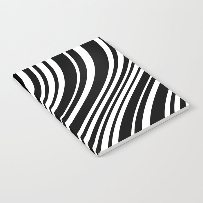Wavy Stripes XLI - Black and White Notebook Gallery Image 2