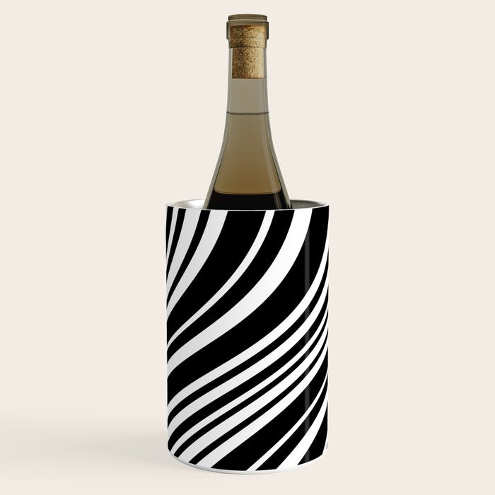 Wavy Stripes XLI - Black and White Wine Chiller Gallery Image 2