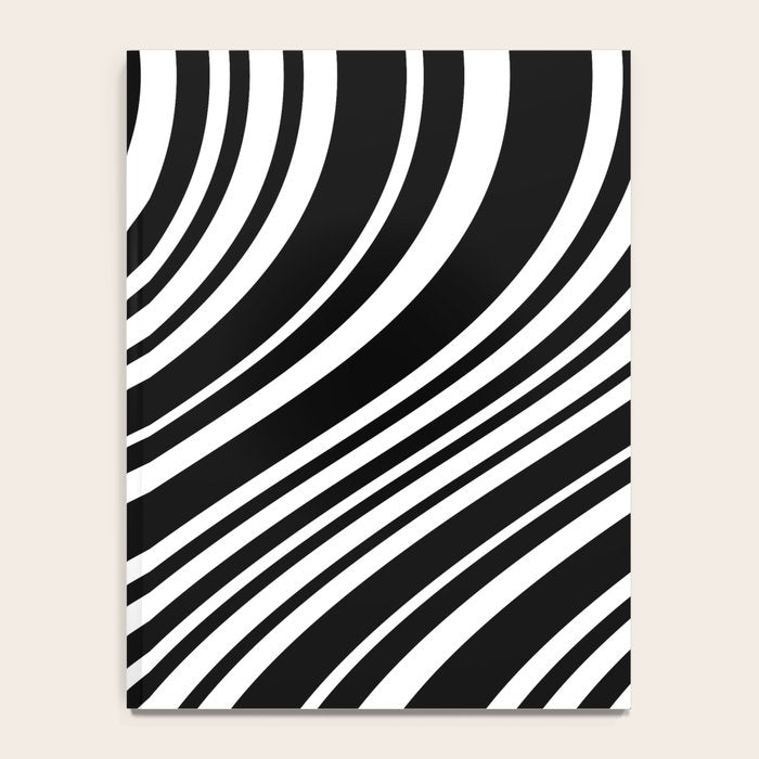 Wavy Stripes XLI - Black and White Notebook Gallery Image 4