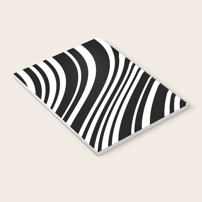Wavy Stripes XLI - Black and White Notebook Gallery Image 3