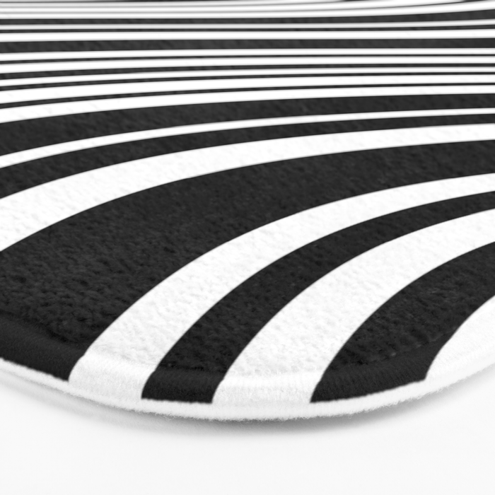 Wavy Stripes XLI - Black and White Bath Mat Gallery Image 3