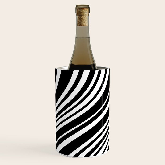 Wavy Stripes XLI - Black and White Wine Chiller Gallery Image 1