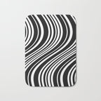 Wavy Stripes XLI - Black and White Bath Mat Gallery Image 1