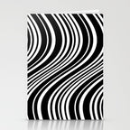 Wavy Stripes XLI - Black and White Stationery Card Gallery Image 2