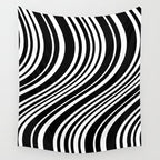 Wavy Stripes XLI - Black and White Wall Tapestry Gallery Image 4