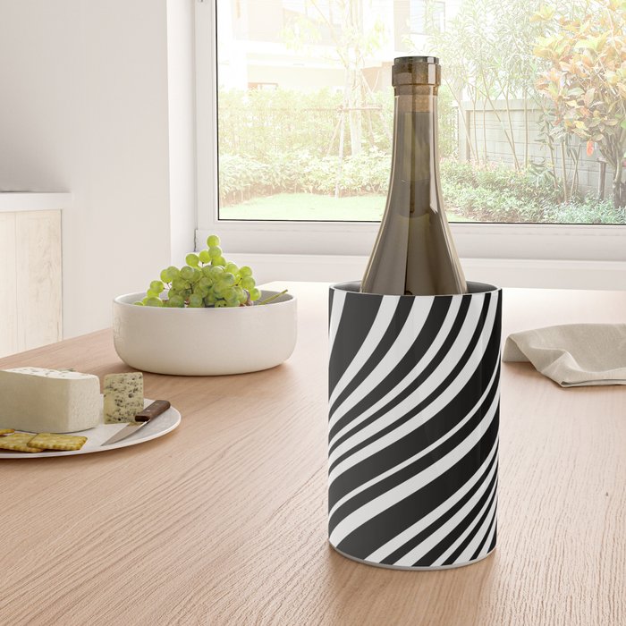 Wavy Stripes XLI - Black and White Wine Chiller Gallery Image 4