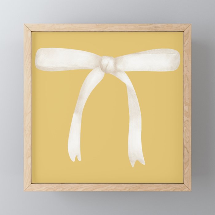 Bows & Ribbons Pattern XXI Butter Yellow Mini Art Print Gallery Image 1