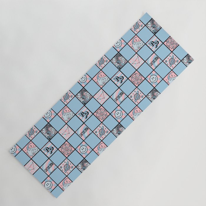 Capricorn Checkered Print Yoga Mat Gallery Image 1
